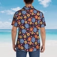 thumbnail image 6 of Xecao Leaves Flower print Hawaiian shirt - a stylish short-sleeve button-down for men, perfect for casual beach and tropical outings., 6 of 9