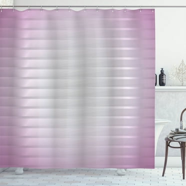 Ambesonne Modern Shower Curtain, Lilac Horizontal Lines, 69"Wx75"L, Dried Rose