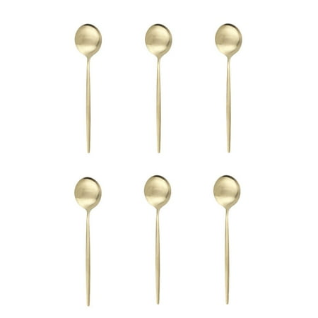 

6Pcs Matte Colorful Tea Spoon Dessert Ice Cream Stainless Steel Spoon Impressing Coffee Spoon Kitchen Accessories Flatware