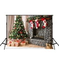 thumbnail image 2 of ABPHOTO Polyester Photo Background Fireplace Photocall Christmas Gifts Tree Backdrop for Studio X-mas Photography Family Photos 7x5ft, 2 of 4