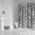 thumbnail image 4 of Waffle Weave Stripped Geometry (4) Shower Curtains Waterproof Shower Liner,Pattern Polyester Bath Curtain,bathroom curtain 72x72Inch, 4 of 4