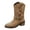 Khaki, variant on Fall Wide Mid Calf Cowboy Cowgirl Boots for Women Boho Ethnic Suede Buckles Winter Chunky Heel Dress Riding Boots
