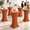 Rust-32" x 43" | 6 Pack, variant on Cocktail Table Covers-spandex Round High Top Cloths Party Red