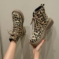 thumbnail image 5 of Womens Ankle Boots Ladies Fashion Winter Suede Leopard Lace Up Thick Heel Short Boots Footwear for Stylish Comfort, 5 of 9