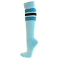 thumbnail image 3 of Couver Bright Blue/Black Stripes Knee High Sports/Baseball Socks, Light Sky Blue Medium, 3 of 8