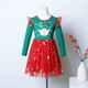 thumbnail image 2 of Odeerbi Niñas Navidad Estrella Lentejuelas Sparkly Tulle Vestido Primavera Otoño Manga Larga Princesa Vestidos Niños Ciervos Imprimir Malla Vestido, 2 of 9