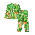 thumbnail image 2 of Uemuo St Patrick's Day6 Pattern Womens Pajama Sets,PJ Set for Women,Pajamas for Women Logo,Long Sleeve Pajama Set for Women,Soft Long Sleeve Top With Pants-Large, 2 of 9