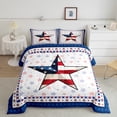 thumbnail image 2 of Manfei Colorful Stars Pattern Bedding Comforter Set,American Texas Stars Twin Comforter Sets,White Red Blue Bedding Set For Boys Kids,Luxury Bedroom Decor Reversible,2-Piece, 2 of 8