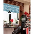 thumbnail image 4 of Aqua Geometric Curtain Valance for Windows/Living Room/Kitchen/Bathroom/Café, Short Rod Pocket Tier Curtain Window Treatment Panel Modern Abstract Polka Dots Topper Curtain 54''x18'', 4 of 6