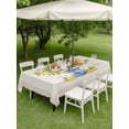 thumbnail image 4 of Outdoor Tablecloth with Umbrella Hole for Patio/Picnic/Party/Camping, Summer Lemons Waterproof Table Cloth Rectangle Table Cover Washable, Brown Beige Farmhouse Botanical Linen (52"x 70"), 4 of 9