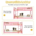 thumbnail image 5 of Zimtown Bunk Bed Twin Over Twin,Kids Low Floor Bunk Bed with Guard Rails for Children Boys Girls Dormitory Bedroom,No Box Spring Needed,Pink, 5 of 9