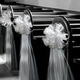 thumbnail image 2 of Large Assembled White Wedding Pew Bows - 10" Wide, Set of 4, Tulle Wedding Bows, Reception, Aisle Decoration, Bridal Shower, Anniversary, Fundraiser, Wedding Event, 2 of 5