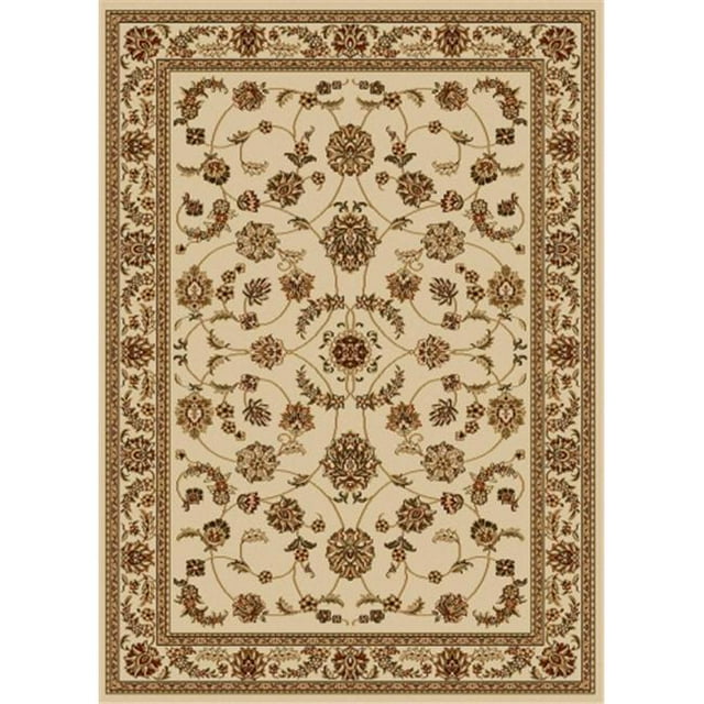 1596-1344-IVORY Como Rectangular Ivory Traditional Italy Area Rug, 2 ft. 2 in. W x 7 ft. 7 in. H