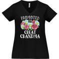 thumbnail image 3 of Inktastic Promoted to Great Grandma with Flowers Women's Plus Size V-Neck T-Shirt, 3 of 5