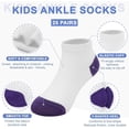 thumbnail image 4 of 25 Pairs Toddler Kids Socks, Ankle Athletic Low Cut Short Socks for Boys Girls 1-14 Years, 4 of 7