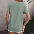 thumbnail image 4 of Womens Fashion Casual Top V Neck T Shirts Summer Short Sleeve Casual Loose T Shirts Top Summer Tops for Women Short Sleeve Summer Short Sleeve Women Technical Pants Women's Casual Shirts Women Top New, 4 of 4