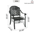 thumbnail image 3 of Dining Chairs Set of 4, Outdoor Patio Chair with Cushions in Random Color, Cast Aluminum Bistro Chair with Nylon Foot Pad and Curved Design for Garden, Balcony, Lawn, 3 of 8