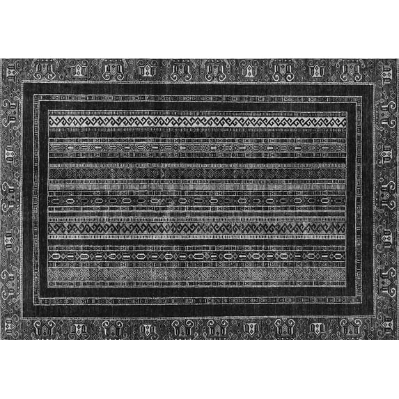 Ahgly Company Indoor Rectangle Abstract Gray Modern Area Rugs, 4' x 6'
