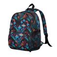 thumbnail image 2 of Mushroom and Forest Black Pattern Backpack for School, Cute School Bag with Adjustable Shoulder Straps and Padded Back, 13.8"x11.4"x6", 2 of 5