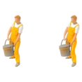 thumbnail image 4 of Wweixi 1/87 Diorama Graffiti Figure Characters Resin People Train Layout Yellow 2Set, 4 of 6