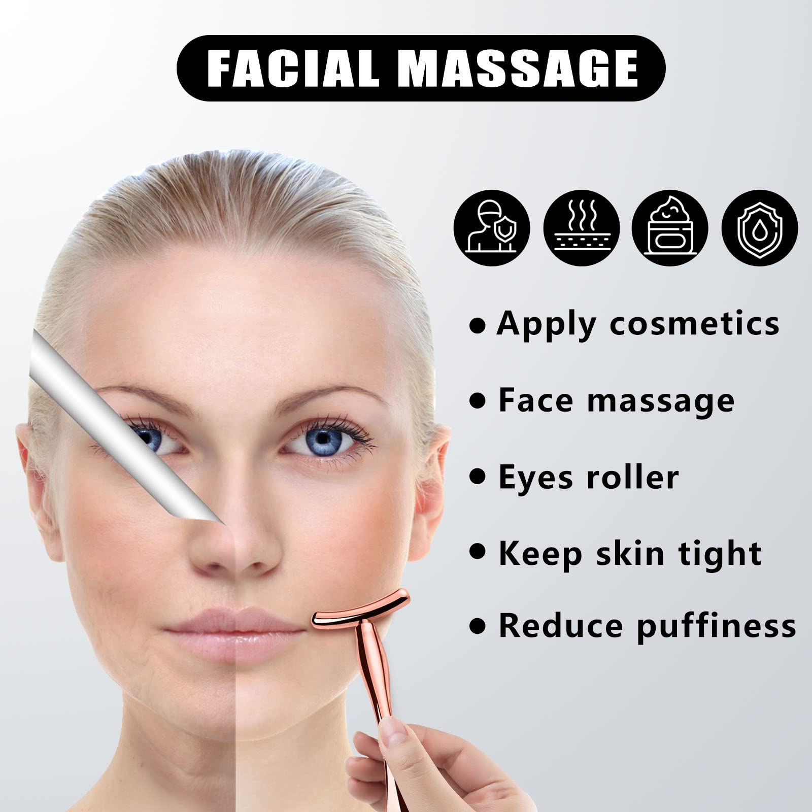 KOIBITO 3-teiliges Gua Sha Set – Kühlende Metall-Massagewerkzeuge Für Gesicht & Augen, Roségold