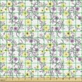 thumbnail image 2 of Ambesonne Flowers Fabric by the Yard Upholstery, Bicolour Floral Summer Art, 10 Yards, Pale Yellow and Lilac, 2 of 5