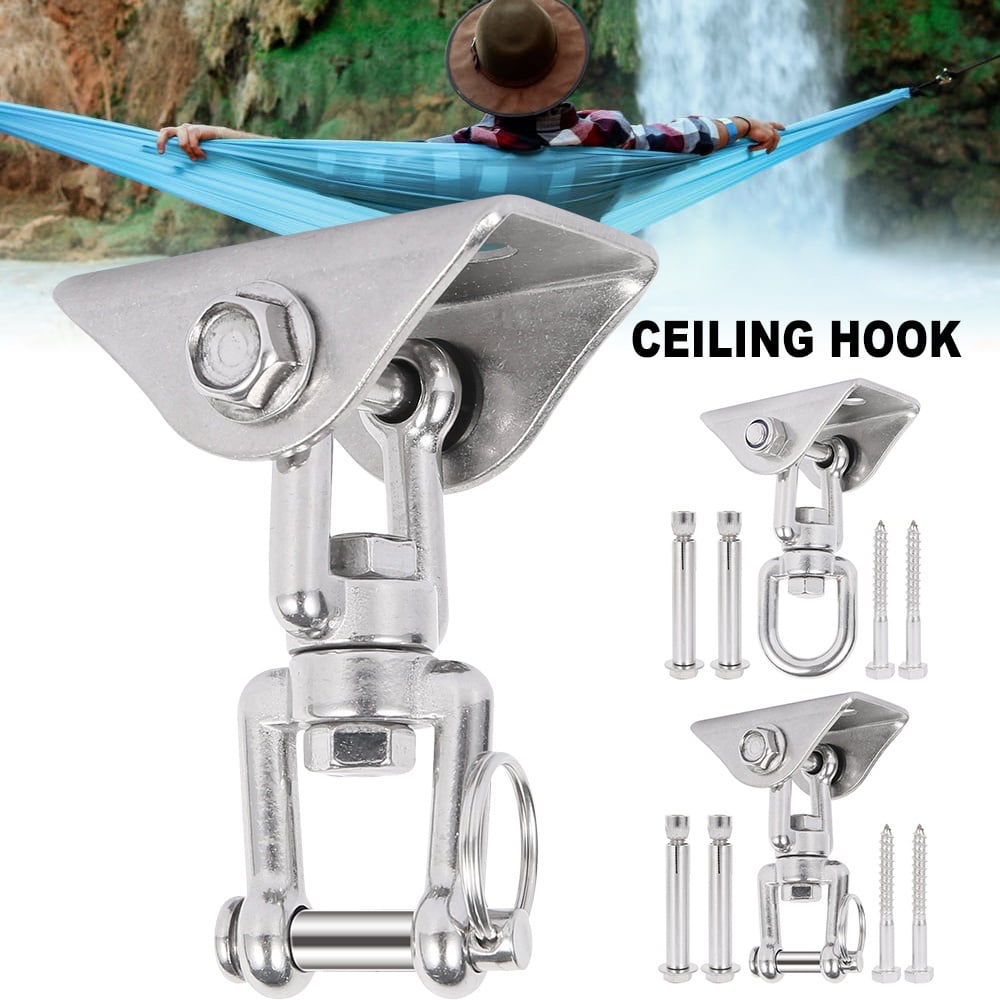 VOARGE Ceiling Hook Hanging Chair 180° Swing Hook with 4 Screws for Wood Concrete Hanging Swing for Wooden Hanging Swing Yoga Hammock Sling Trainer up to 450 kg