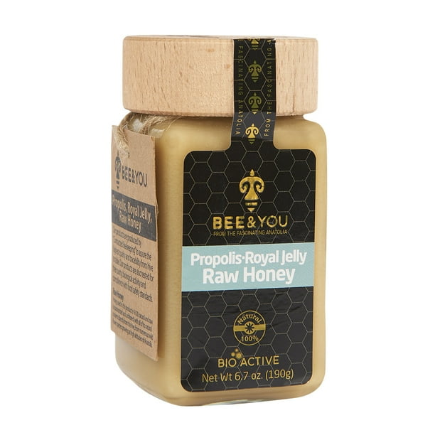 BEE & YOU Propolis Royal Jelly Raw Honey 6.7 oz - Walmart  