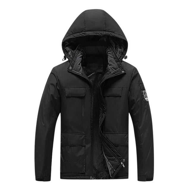 Windproof Jacket men Casual Patchwork Thicken Multi Pocket Hooded Zipper Windproof Waterproof Breathable Jacket Coats