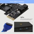 thumbnail image 3 of Amdohai PCI-E à USB3.0 Carte d'Extension PCI Express Adaptateur Convertisseur Carte Face Expansion Interface Module d'Alimentation pour Ordinateur de Bureau, 3 of 9