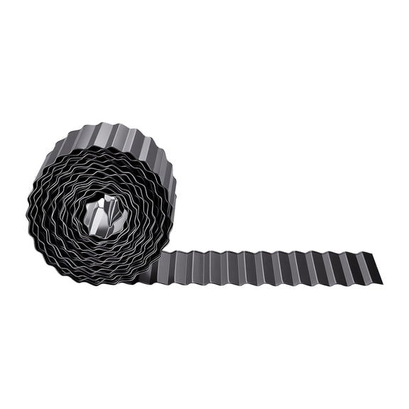 KFFKFF Galvanized Steel Landscape Edging, 40 ft x 6 in Metal Border for Landscaping with Gloves, Flexible and Easy-to-Install Strips, Durable Metal Garden Edging for Flower Beds and Pathways