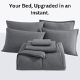 thumbnail image 4 of Comforter Set Double Size Bed in a Bag Pre-Washed – Brushed Microfiber with Comforter, Flat Sheet, Fitted Sheet, 2 Pillowcases & 2 Shams – Brushed Full Size Bed Set - Charcoal, 4 of 14