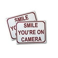thumbnail image 4 of Smile You're on Camera Stickers (2 Pack), Home Security Stickers for House Business, Camera Warning Sign Outdoor/Indoor, Easy Peel and Stick Sticker by Curb-N-Sign, 4 of 5
