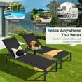 thumbnail image 4 of Gymax 2PCS Patio Chaise Lounge Adjustable Lounge Chair W/ 6-Position Backrest Black, 4 of 10