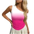 thumbnail image 5 of Lmueinov Womens Short Sleeve Tops Off One Shoulder Casual Slim Fit Polka Dot Gingham Striped Ombre Gradient Tank Tops 2026 Asymmetrical Going Out Sleeveless Tee Shirts for Daily Party Vacation, 5 of 5