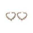 thumbnail image 3 of No Boundaries Gold Tone Heart Hoop Earrings, Women’s, 3 of 3