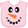 thumbnail image 3 of Inktastic Cute Smiling Snowman Face with Carrot Nose Boys or Girls Baby Bib, 3 of 4