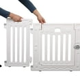 thumbnail image 6 of BIRDROCK HOME Dog Playpen w/ Door, 16 Panel, 25.6in H | Strong Plastic, Non-Slip Puppy Playpen, Secure Pet Gate | Indoor Outdoor Fence | Configurable Panels | Medium to Large Pets - White, 6 of 9
