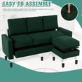 thumbnail image 2 of Sobaniilo Convertible Sectional Sofa Couch, Modern Linen Fabric L-Shaped 3-Seat Sofa Sectional with Reversible Chaise for Small Space (Green), 2 of 8