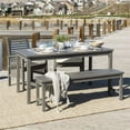 thumbnail image 2 of Walker Edison 4-Piece Simple Solid Wood Outdoor Patio Dining Set in Gray Wash, 2 of 10
