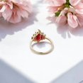 thumbnail image 4 of SHREENATHJEWELRY 4X12MM Hexagon Ruby Ring, Vintage Rose Gold Bezel Set Sterling Silver Ring, Art Deco Ruby Bridal Promise Ring, Unique Christmas Gift, 4 of 4