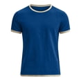 thumbnail image 4 of XIAONU Men's Solid Short Sleeve T-Shirt Crew Neck Daily Casual Tees Tops, 4 of 5