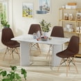 thumbnail image 2 of Furmax Pre Assembled Style Mid Century Modern DSW Shell Lounge Plastic Kitchen, Dining, Bedroom, Living Room Side Chairs Set of 4, Brown, 2 of 8