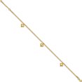 thumbnail image 2 of 14K Yellow Gold Polished 3 Puffed Heart 9In Plus 1In Ext Anklet (9 X 9) Made In Turkey ank308-9, 2 of 5