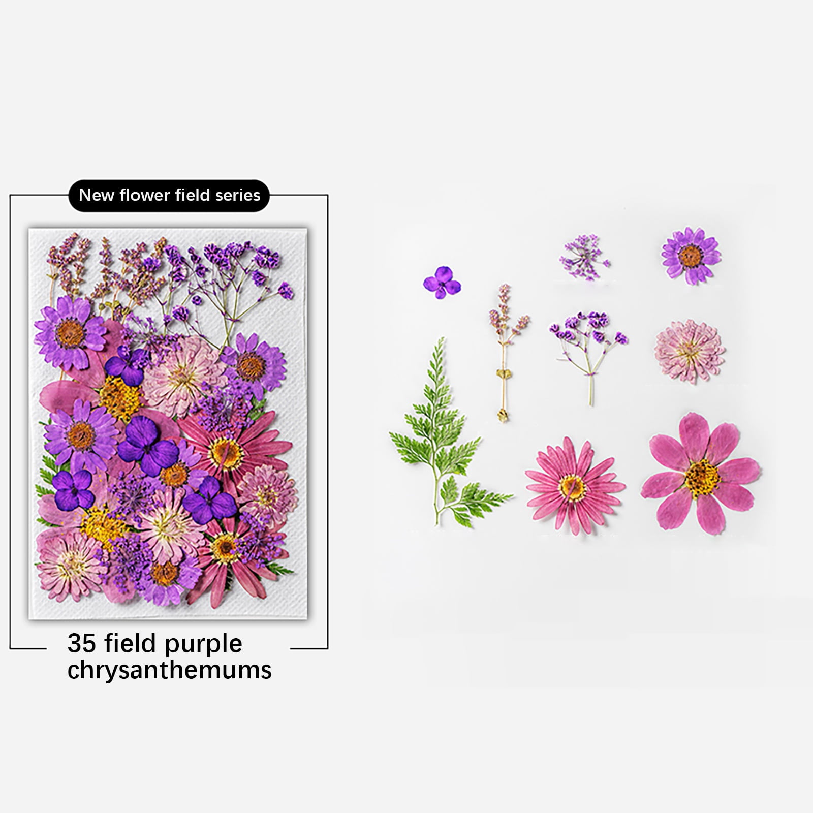 140Pcs Large Dried Pressed Flowers for Resin Molds, Real Dry Natural Flower Leaf for Crafts Scrapbooking, with Tweezers for Candle Making DIY Jewelry Crafts, Soap Making, Cake Decor, Glass Frame