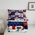 thumbnail image 4 of Ice Hockey Comforter Set Twin Size,Geometric Check Patchwork Stylish Bedding Set,Athlete Winter Sports Theme Down Comforter Teens Bedroom Decor,Blue Red Duvet Insert, 4 of 6