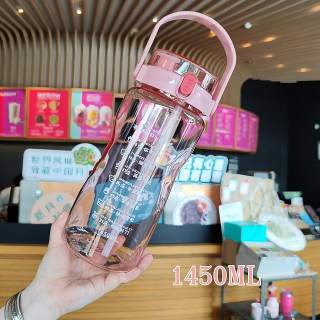 Outdoor Sports Water Bottle Water Bottle With Straw Fitness Water Bottle Water Bottle Outdoor Sports Water Bottle Plastic Fitness Water Bottle Extra Large Capacity Kettle With