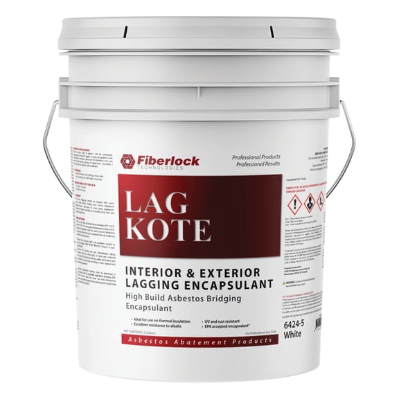 Fiberlock Lag-Kote Interior & Exterior Lagging Encapsulant, White, 5 Gallon
