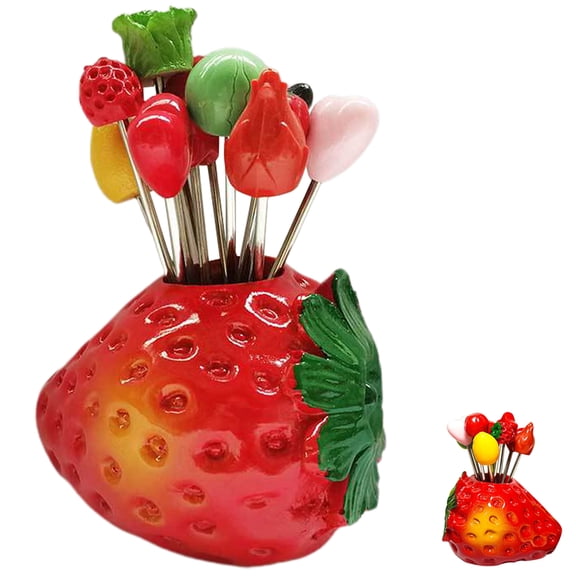 Niceauty 1Set Resin and Metal Fruit Fork Set for Kitchen Use with Comfortable Grip and Stable Design