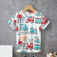 thumbnail image 2 of MEZZALL Boys Graphic T-Shirt Short Sleeve Dinosaur Car Print Casual Tops For Toddler Kids Comfortable Summer Tee Shirt Cozy Baby Wear, 2 of 7